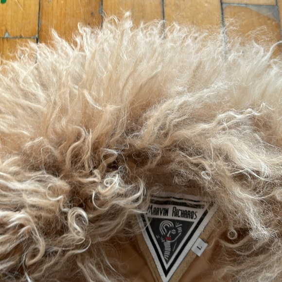 Vintage marvin richards Tan mongolian lamb suede Women's penny lane coat - Picture 6 of 9